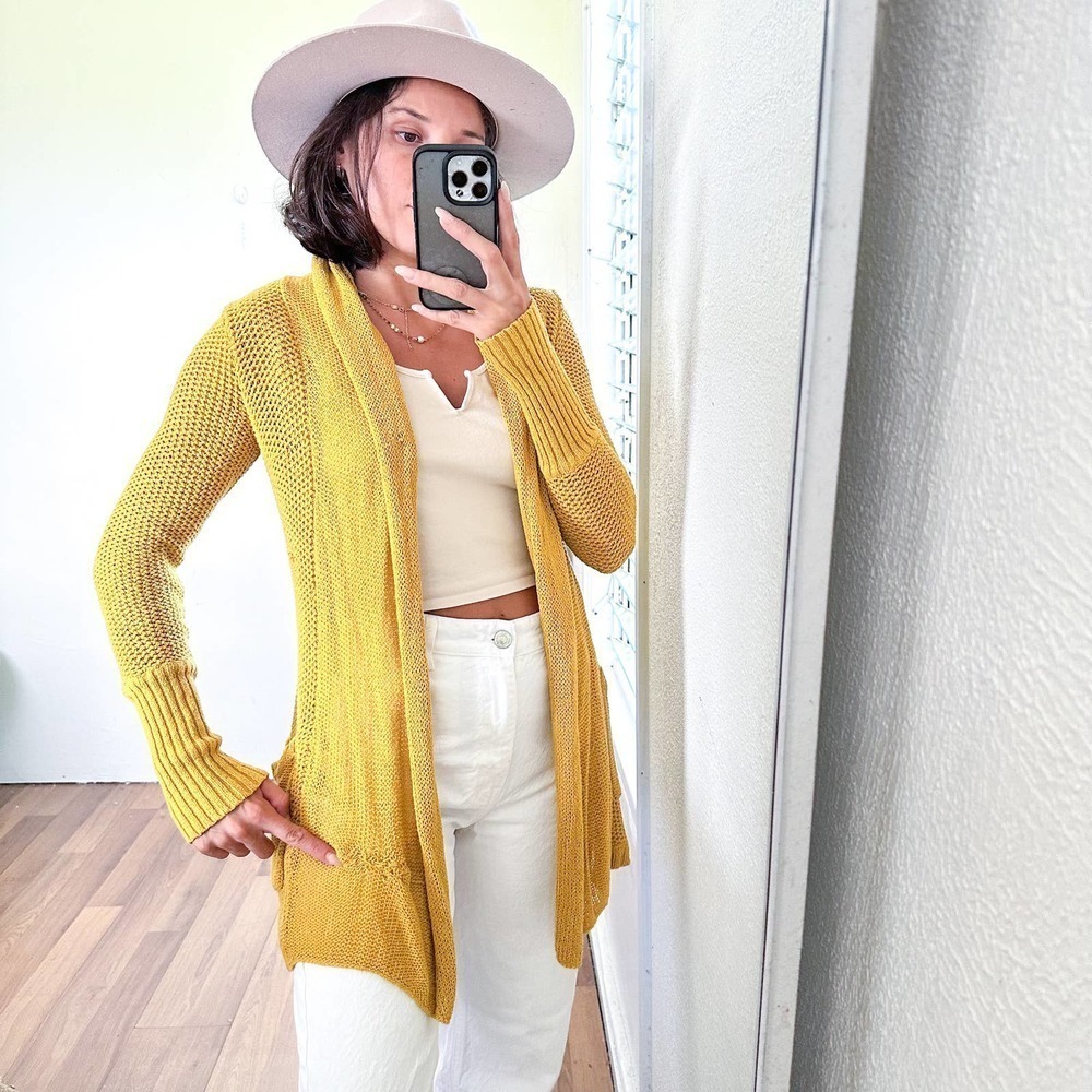 Anthropologie Guinevere Knit Linen blend Cardigan Size XS - Picture 10 of 13